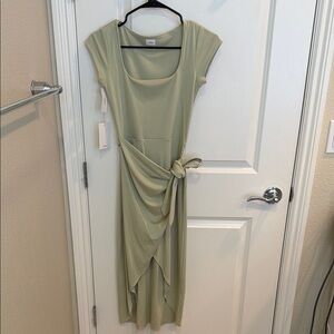 Aritzia Sage Green High Low Dress